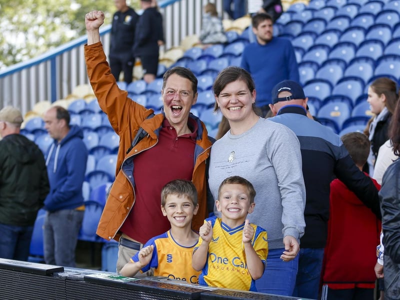 Mansfield Town fans ahead of the win over Stockport County.