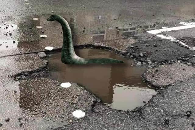 The 'New Cross' monster was posted in response to residents discussing the pothole.