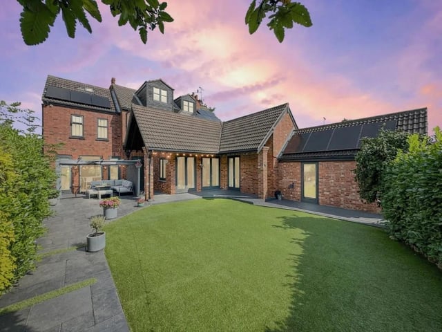 Prepare to be amazed by this stunning, extended Victorian home, where period elegance meets modern luxury! This distinctive detached Victorian farmhouse has been thoughtfully extended to nearly 3,000 sq. Ft. Across three floors, offering a perfect fusion of character and contemporary design. The heart of the home is a spacious family room with vaulted ceilings, featuring a Burley 14kW stainless steel log burner, underfloor heating, stylish tiled floors, and a cutting-edge home cinema system with 7-zone surround sound, a projector, motorised screen, and Cat 5 cabling. Modern amenities include air source heat pump-powered underfloor heating with zone controls, 17 solar panels, and two 3.6kW storage batteries for enhanced energy efficiency as well as EV Charging point.