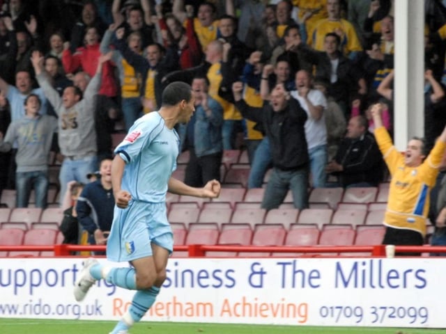 Nathan Arnold celebrates his goal in 2007.
