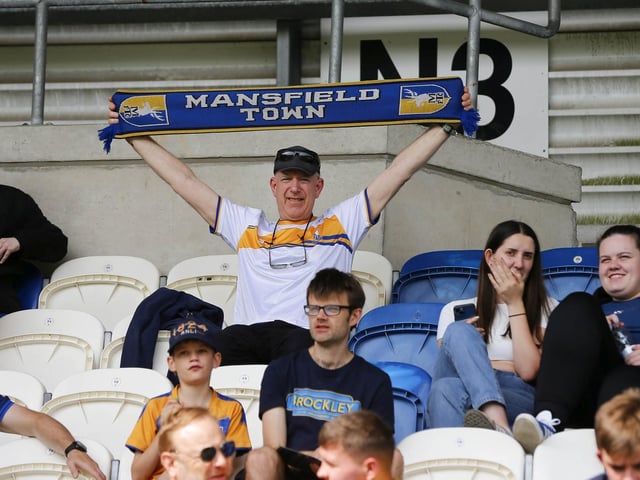 Mansfield Town fans ahead of the game with Colchester United.
