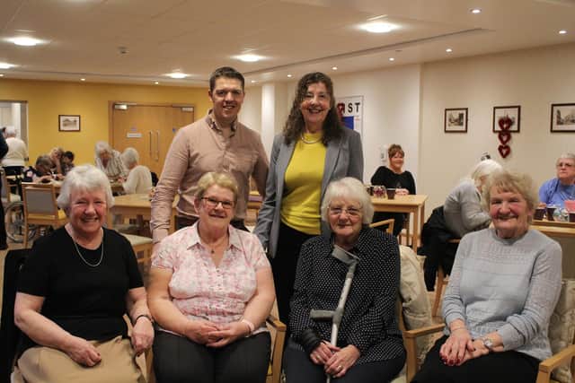 Andy Quinn with (left to right) Connie Perry, Christine Wood, Mary Collin and Pauline Palmer.