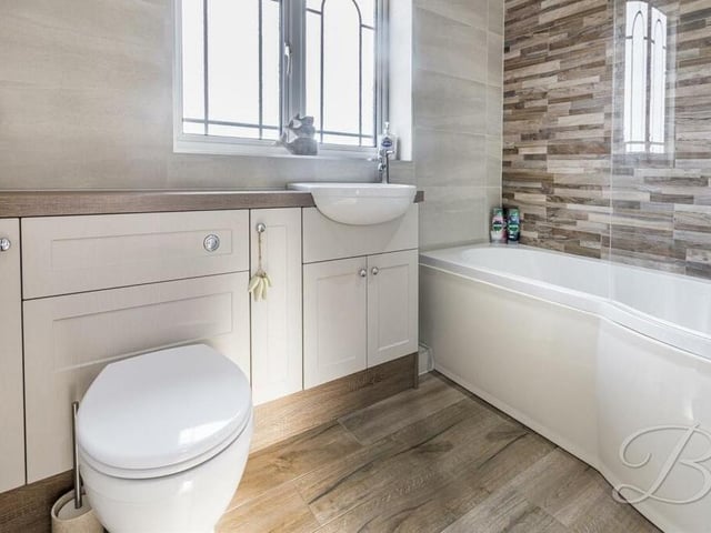 The family bathroom, which can also be found on the first floor, has been modernised and upgraded. It includes a hand wash basin and low-flush WC