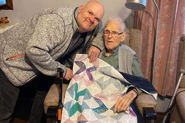 RBL Eastwood committee member Jez Warren passed on one of the handmade blankets to his dad, a former member of the RAF.