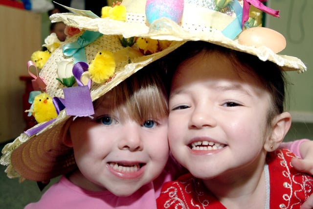 2006. Ella -Mae Harrison and Teleah England shared Easter bonnets at the Easter Bonnet day at Leen Mills Play group in Hucknall.