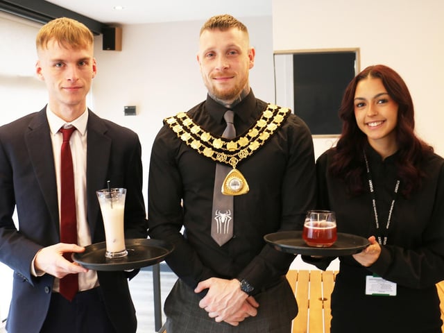 Chair of Ashfield District Council, Councillor Dale Grounds was on hand to judge hospitality supervision students’ cocktail and mocktail making competitions, which featured creatively concocted drinks infused with fruit, herbs and confectionary. Dale, who has experience as a barman, said: “The students showed some great creativity in this challenge. There were some really good drinks and flavours. The presentation was very impressive too in both the cocktails and mocktails. The winners of these competitions showed real promise and interest in the drinks-making industry and it has been a privilege to come along to judge.”
