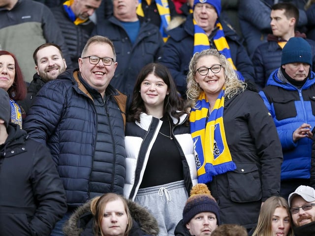 Mansfield Town fans before the 4-1 win over Doncaster Rovers.