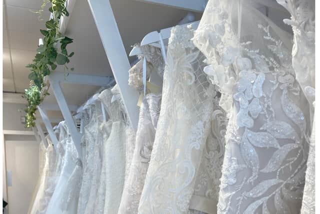 Some of the gowns at Prestige Bridal Studio in Mansfield