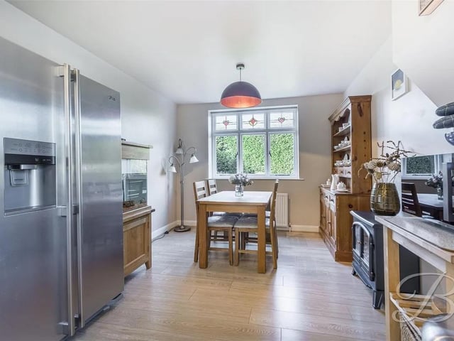 A superb size kitchen diner with ample space for dining table and chairs making this the perfect family room.
