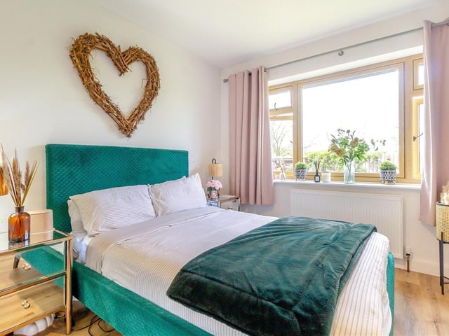 Love is the message in in the bright and comfortable bedroom number two