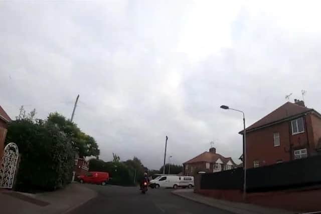 A suspected drug dealer can be seen flipping over on a motorbike during tonight's episode of Police Interceptors on Channel5. Photo: Nottinghamshire Police.