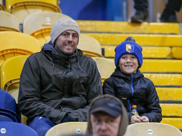 Mansfield Town fans ahead of defeat to Port Vale on 31st October 2023.
