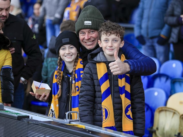 Mansfield Town fans ahead of kick-off at the weekend.