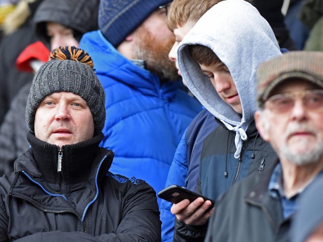 Fans at Mansfield Town v Newport County.