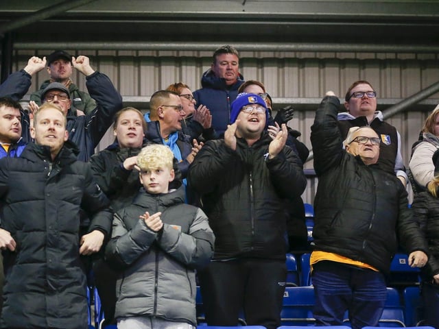 Mansfield Town fans who watched the 1-0 win at Barrow.