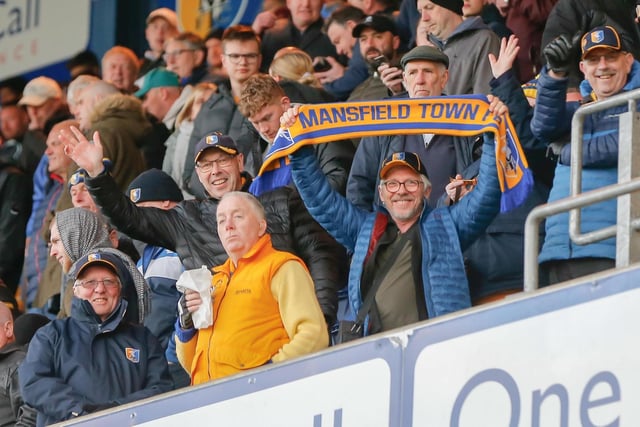 Mansfield Town fans ahead of the defeat to Leyton Orient