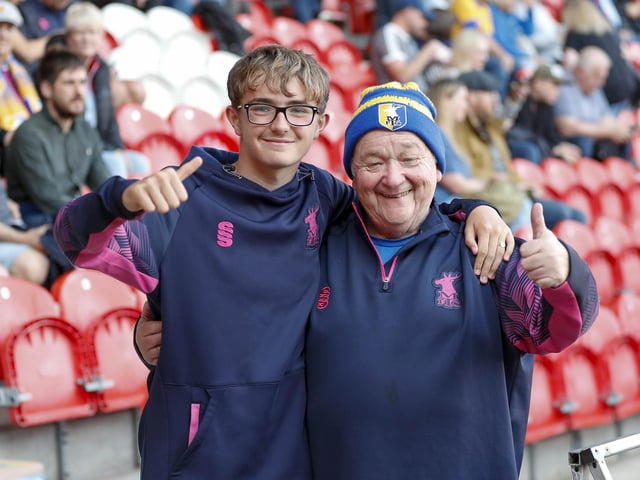 Mansfield fans at the Sky Bet League 2 match against Doncaster Rovers FC at the Eco-Power Stadium  
Photo Chris & Jeanette Holloway / The Bigger Picture.media