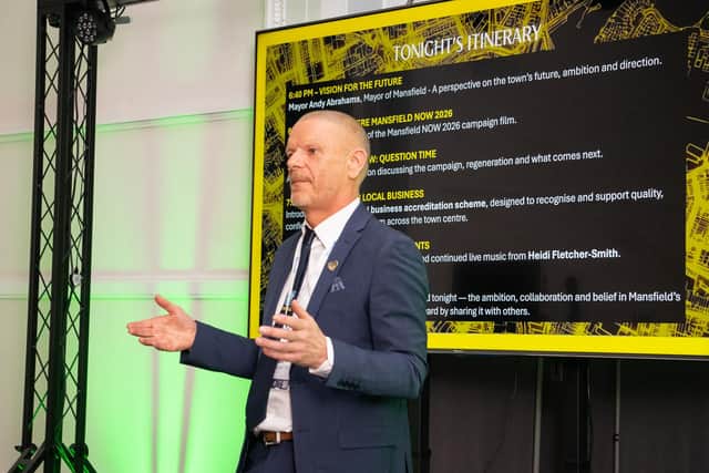 Jay Rowlinson, Mansfield BID chief executive speaking at the launch of Mansfield NOW. Photo: Submitted