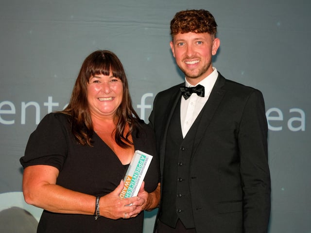 Mentor of the Year award winner Jane Walters with Jordan Williams