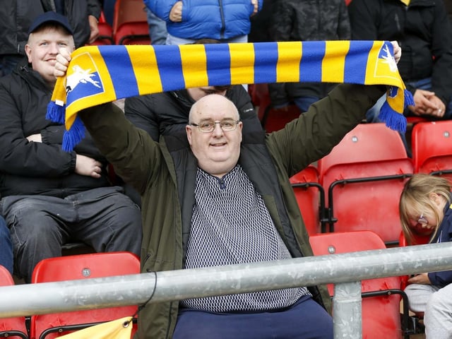 Mansfield Town fans ahead of the opening day draw at Crewe
