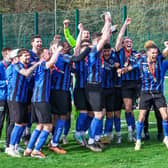 Champions Sherwood Colliery celebrate on Saturday after signing off with a big win.