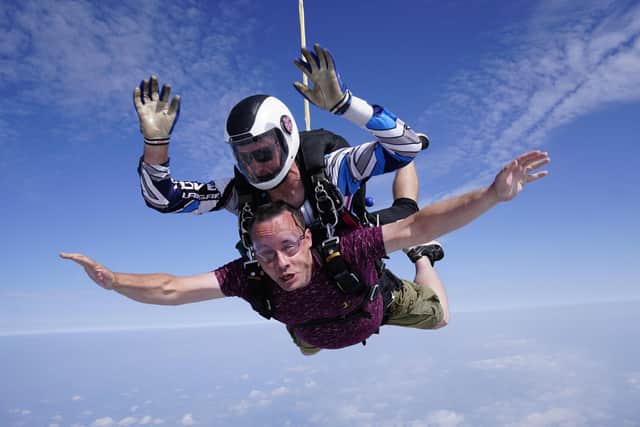 Pete Colclough embarked on a daring skydiving challenge after losing the love of his life, Dave Holtham, from Chronic Obstructive Pulmonary Disease and Bronchiectasis.