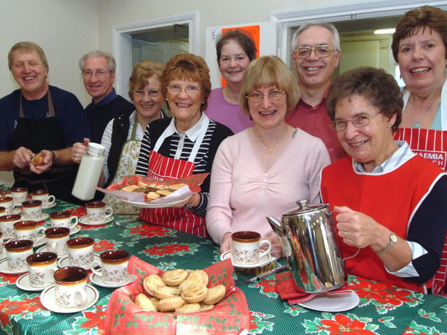 Members of St Peters Social Committee held a Christmas Fair in 2006 to raise funds for the Church and the Send A Cow appeal.