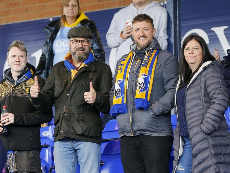 Mansfield Town fans ahead of kick-off at Stockport County.