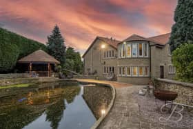 The grounds offer a peaceful and versatile setting for enjoying outdoor living.