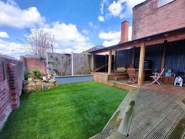 Our last photo of the Mansfield property shows that the back garden is very much low maintenance, and also private and enclosed.