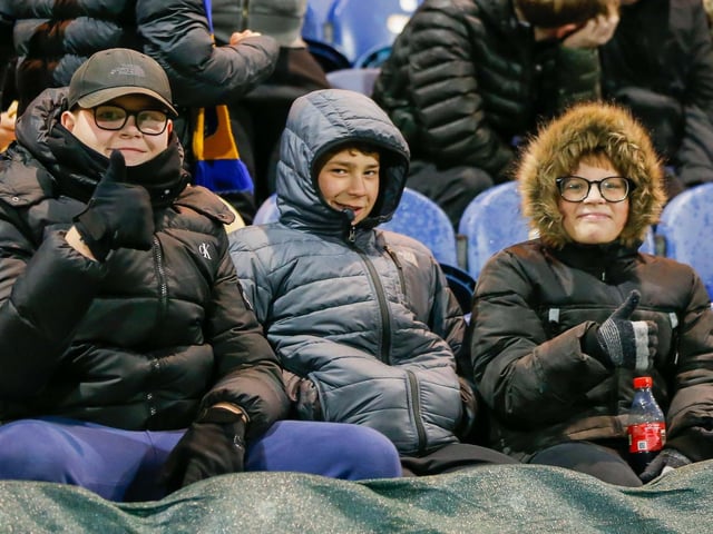 Mansfield fans at the match against Carlisle Utd.