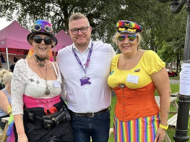 Beth Fern with Deputy Mayor Craig Whitby and Jord Arkley.