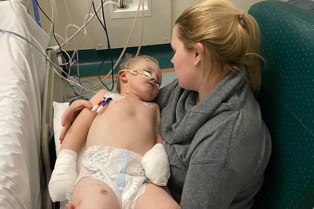 Gemma had to wait two weeks to hug William in hospital.