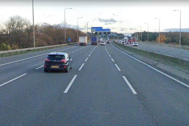 The M1 is currently closed in both directions between junction 27 and junction 28. Photo: Google Earth