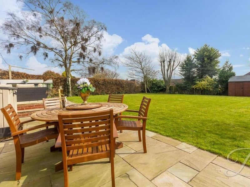 A lovely seating area on the patio where you can relax in the sun.