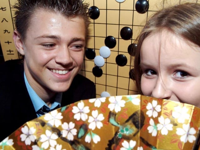 Rory Martin and Nikita Collins play an ancient Japenese strategy game GO at Ashfield School as part of European Languges Day in 2006.