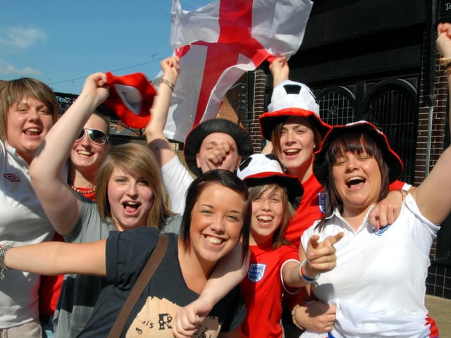 The celebrations begin at the The Swan after England beat Slovenia 1-0.