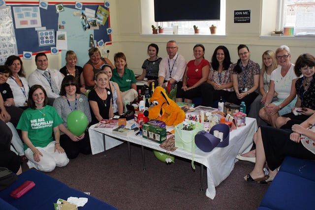 All of the staff got involved in the fundraising at the MacMillan coffee day at Malin Bridge Primary School in 2011
