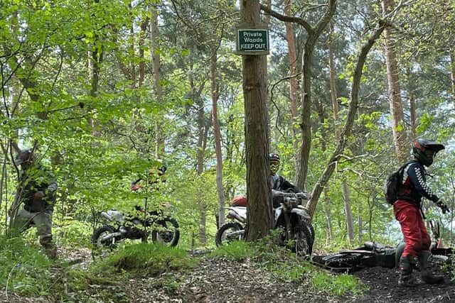 ‘Nuisance’ off-road bikers threw rocks at a landowner in Kings Clipstone after challenging riders for being on private land. Photo: Nottinghamshire Police/Facebook.