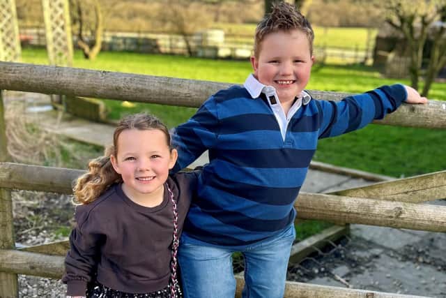 William Reckless, with his sister Georgia, will undertake his epic fundraising challenge this weekend. Photo: Submitted