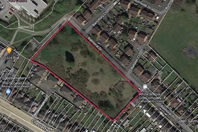 An overhead shot of the land to the west of Balmoral Drive in Mansfield that has been earmarked for housing. (PHOTO BY: Bowsall Developments Ltd)
