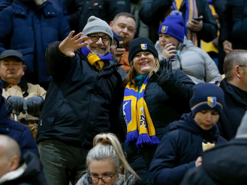 Mansfield Town fans ahead of the 1-1 draw with Doncaster Rovers.