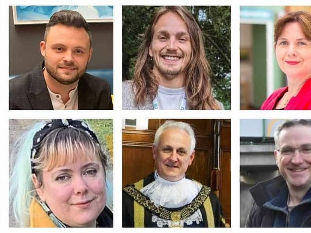 The final six candidates for the East Midlands mayoral role are (clockwise from top left): Ben Bradley, Frank Adlington-Stringer, Claire Ward, Matt Relf, Alan Graves and Helen Tamblyn-Saville. Photo: Other