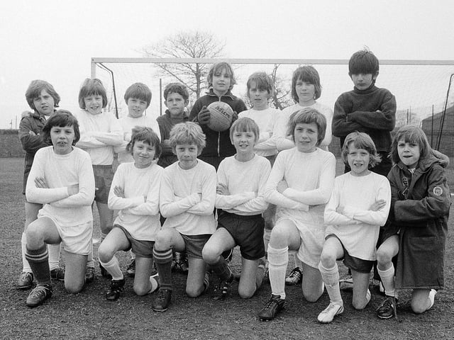 A group of young Mansfield footballers get ready for a game in 1973.