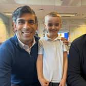 Prime Minister Rishi Sunak, with Frankie and Lee Anderson MP.