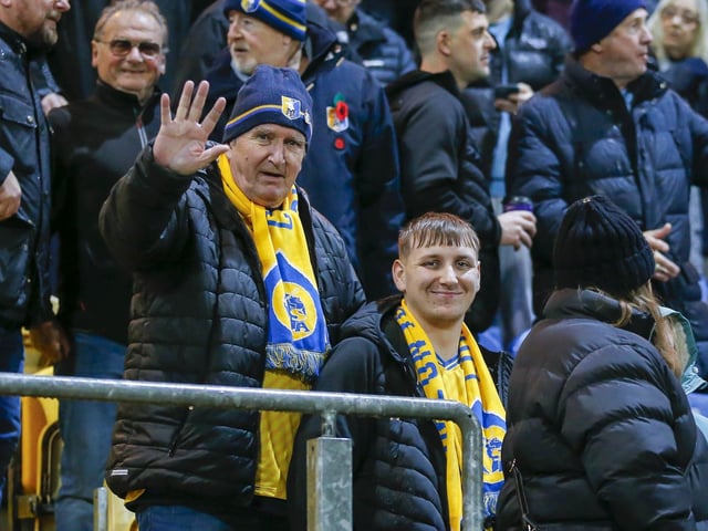 Stags fans at the Emirates FA Cup match against Wrexham AFC at The One Call Stadium, 04 Nov 2023
Photo credit : Chris & Jeanette Holloway / The Bigger Picture.media:Mansfield Town fans before the defeat to Wrexham.