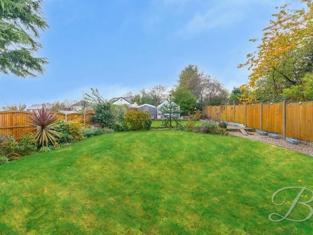 Much of the garden is laid to lawn -- and its a good size too, as this photo shows. Note also the fenced surround, providing privacy.
