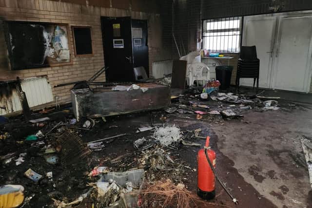 Fire damage at the Mansfield Cricket Club pavilion.