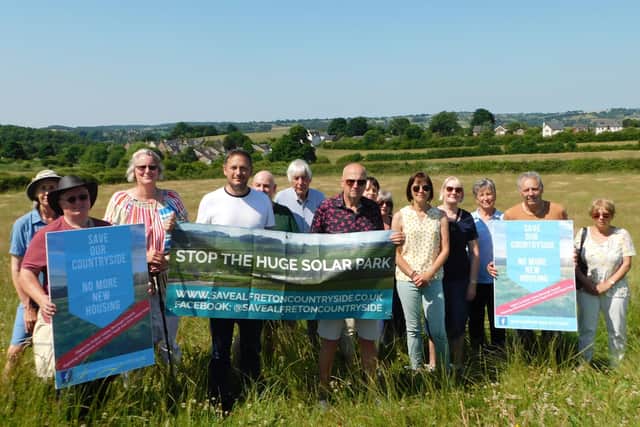Several members of the Save Alfreton Countryside on land which could become a large solar farm.