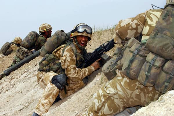 Soldiers in action on the frontline in Iraq.